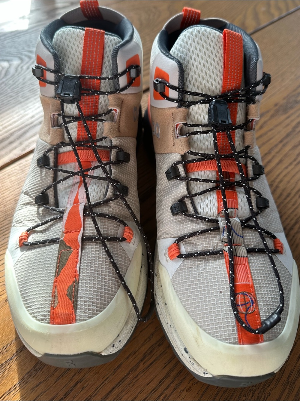 On Cloud Cloudtrax Ivory Chai Orange Hiking Boots Men's Size 9